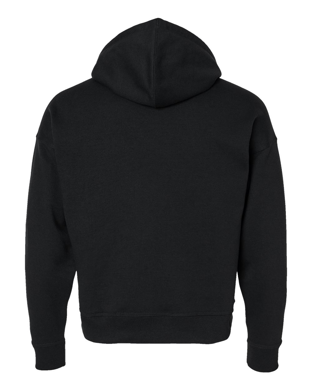 Front View of Black Women's Powerblend® Hooded Sweatshirt - S760