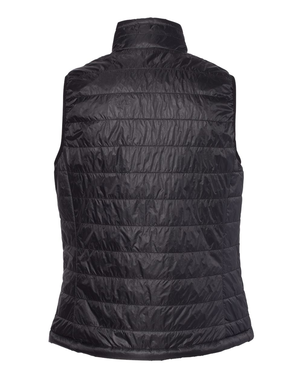 Front View of Black Women's Puffer Vest - EXP220PFV