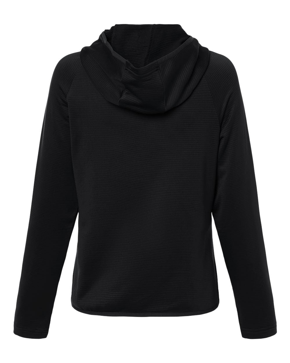 Rear View of Black Women's Qualify Quarter-Zip Hooded Pullover - TT200W plain