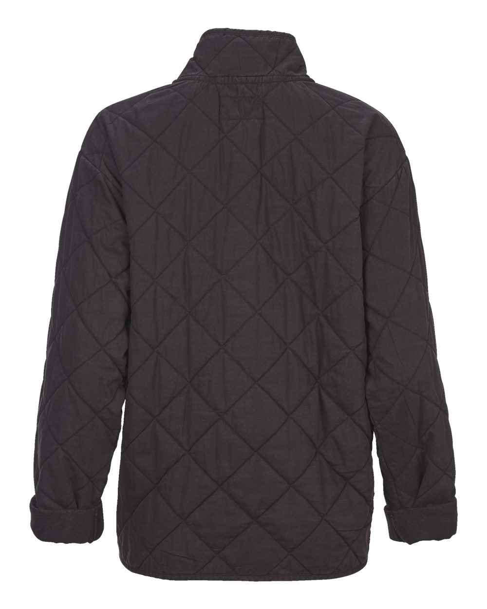 Front View of Black Women's Quilted Market Jacket - BW8102