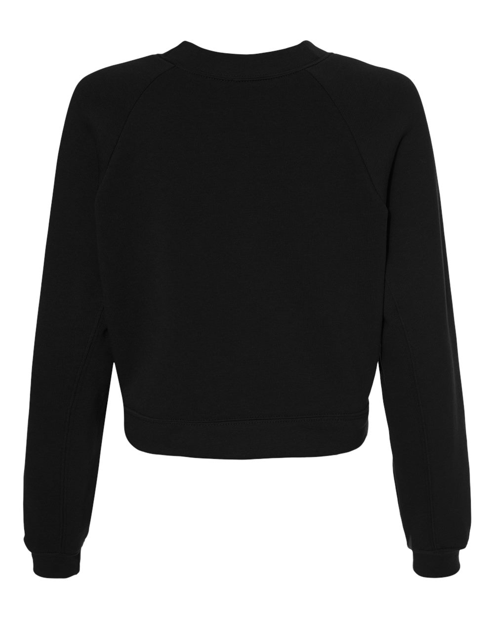 Front View of Black Women's Raglan Pullover Fleece - 7505