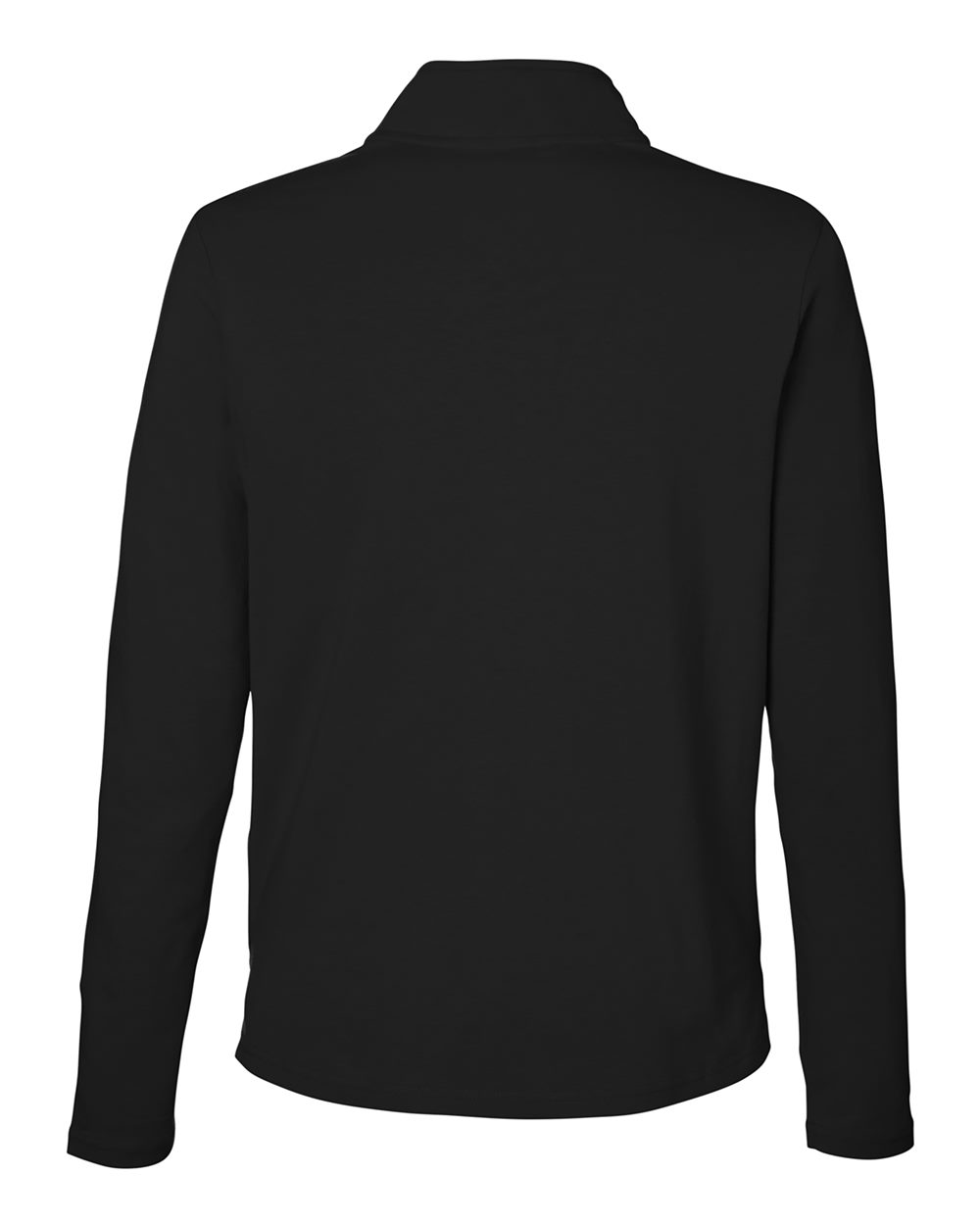 Rear View of Black Women's Raleigh Stretch Quarter-Zip Pullover - DG425W