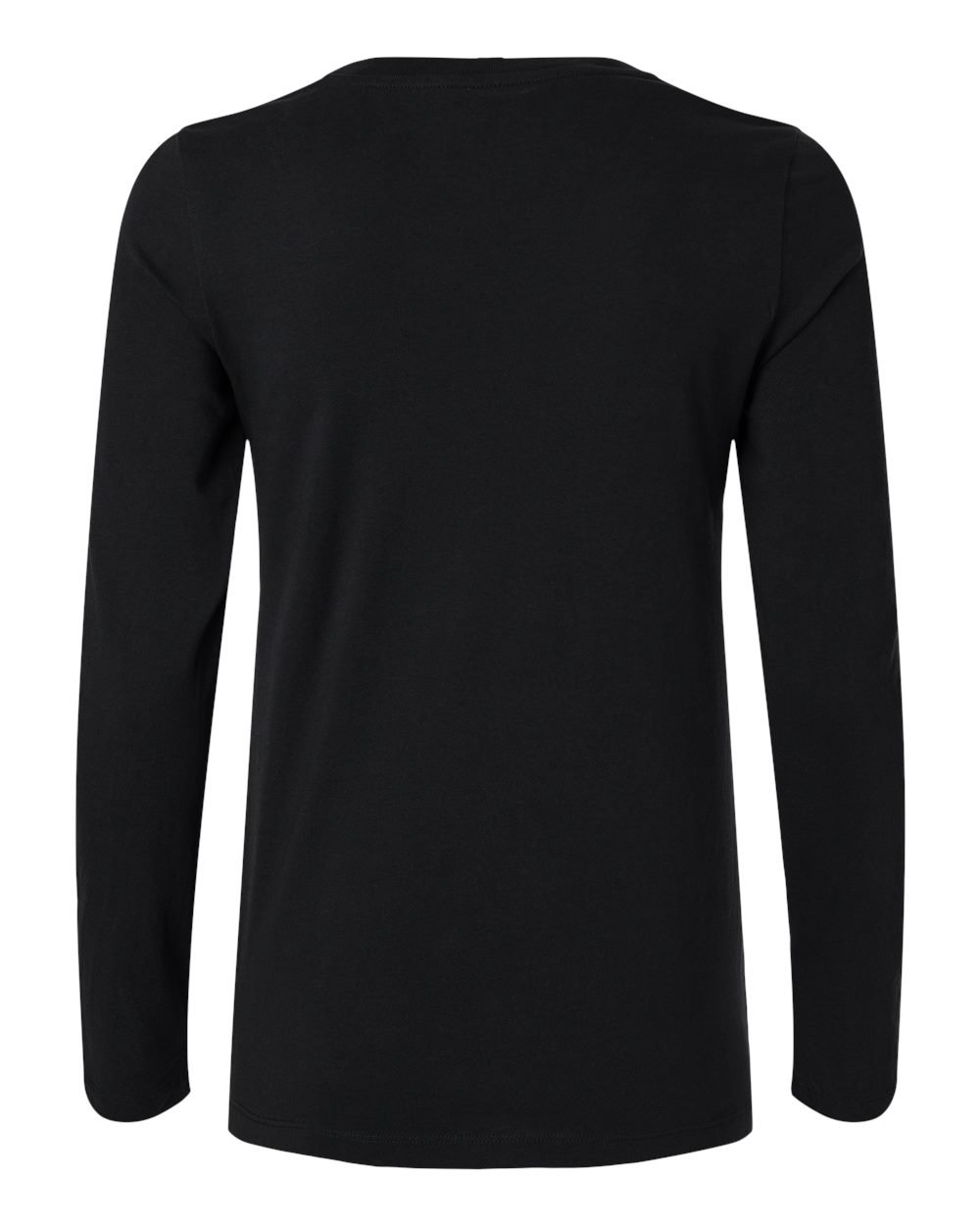 Front View of Black Women's RegenX Cotton Underscrub Long Sleeve T-Shirt - W30002U