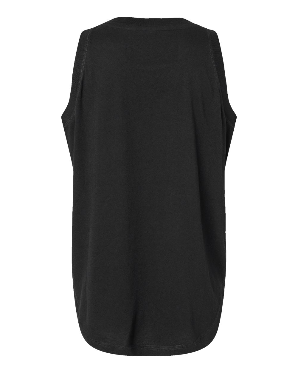 Front View of Black Women's Relaxed Fine Jersey Tank - 3592