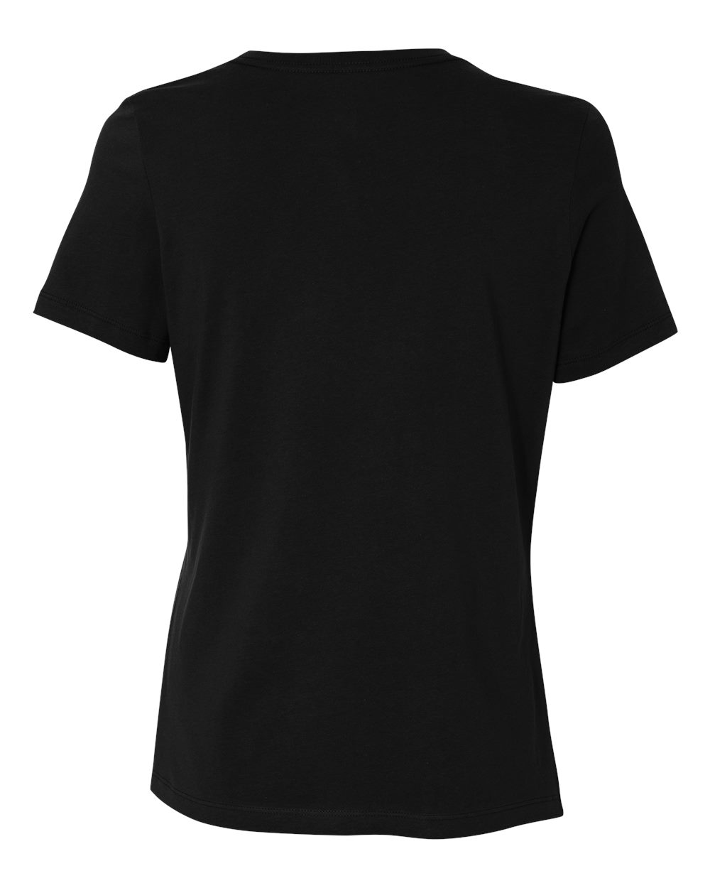 Rear View of Black Women’s Relaxed Jersey Tee - 6400