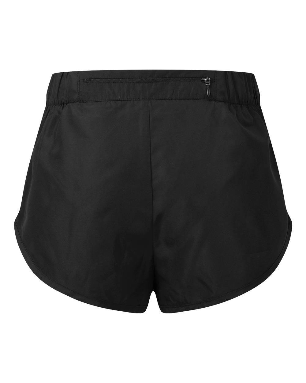 Rear View of Black Women's Running Shorts - TD049 plain