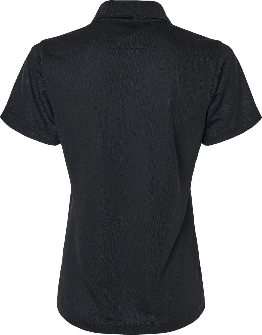 Rear View of Black Women's Saratoga Performance Mini Mesh Polo - 104