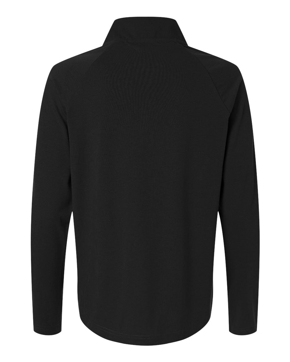 Rear View of Black Women's Seaton Pebble Textured Quarter-Zip Pullover - DG402W plain