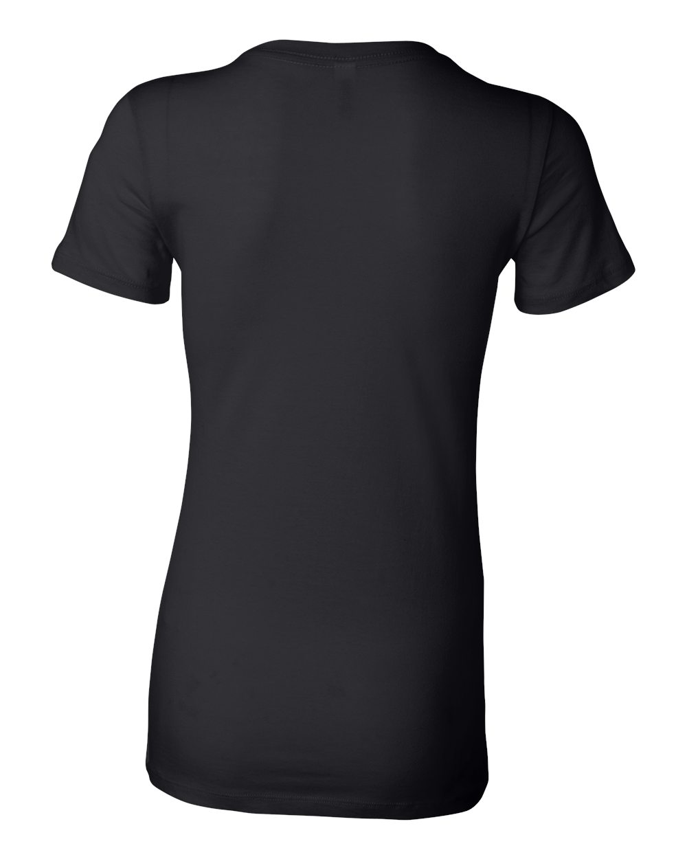 Rear View of Black Women&#39;s Slim Fit Tee - 6004