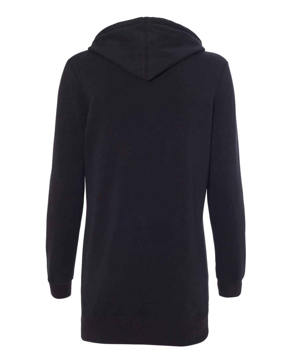 Front View of Black Women’s Special Blend Hooded Sweatshirt Dress - PRM65DRS
