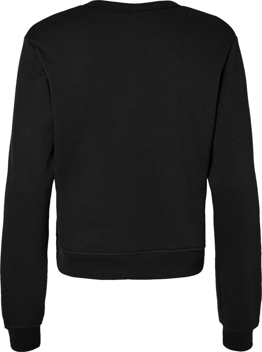 Front View of Black Women's Sponge Fleece Classic Crewneck Sweatshirt - 7511
