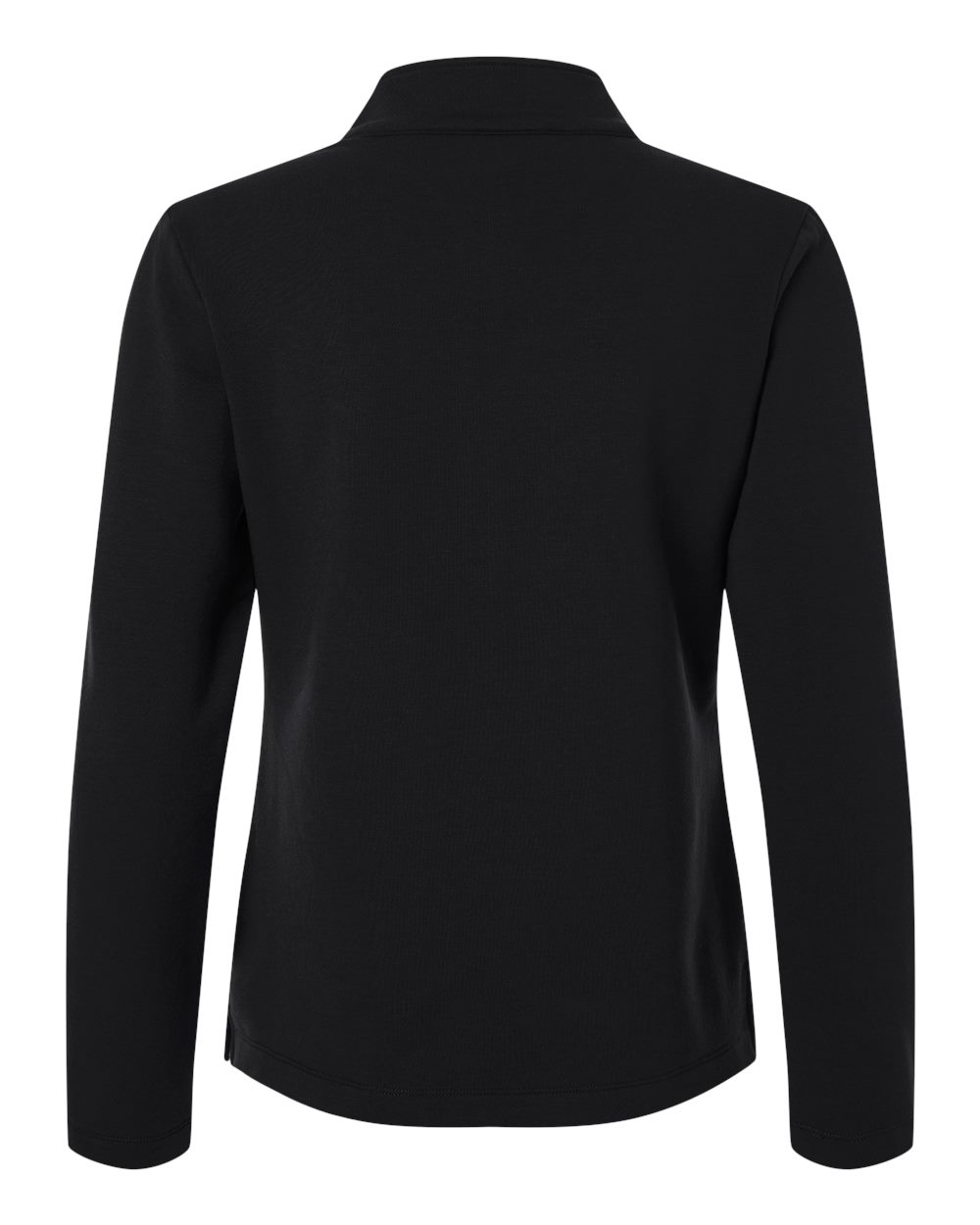 Rear View of Black Women's Stretch Quarter-Zip Fleece Pullover - STF870L plain