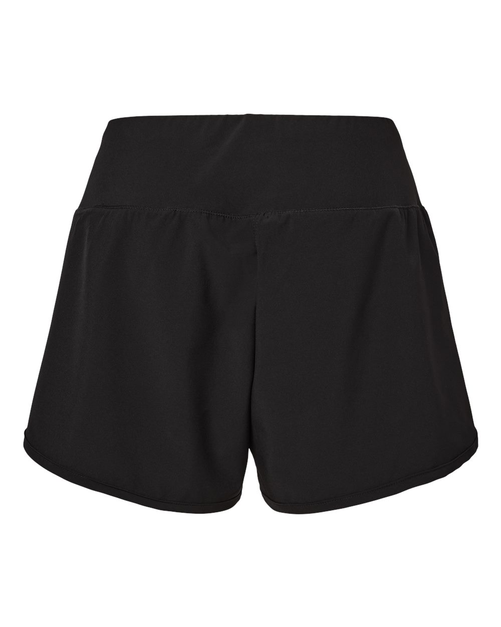 Front View of Black Women's Stretch Woven Lined Shorts - BW6103
