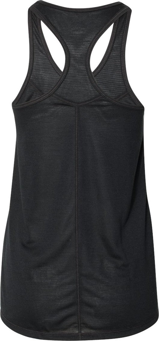 Front View of Black Women's Tiger Slub Racerback Tank Top - T81