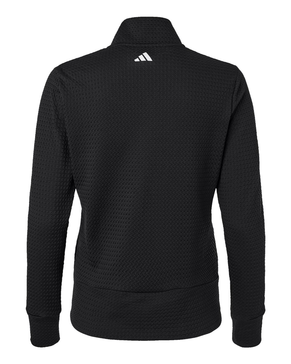 Rear View of Black Women&#39;s Ultimate Textured Full-Zip Jacket - A1007