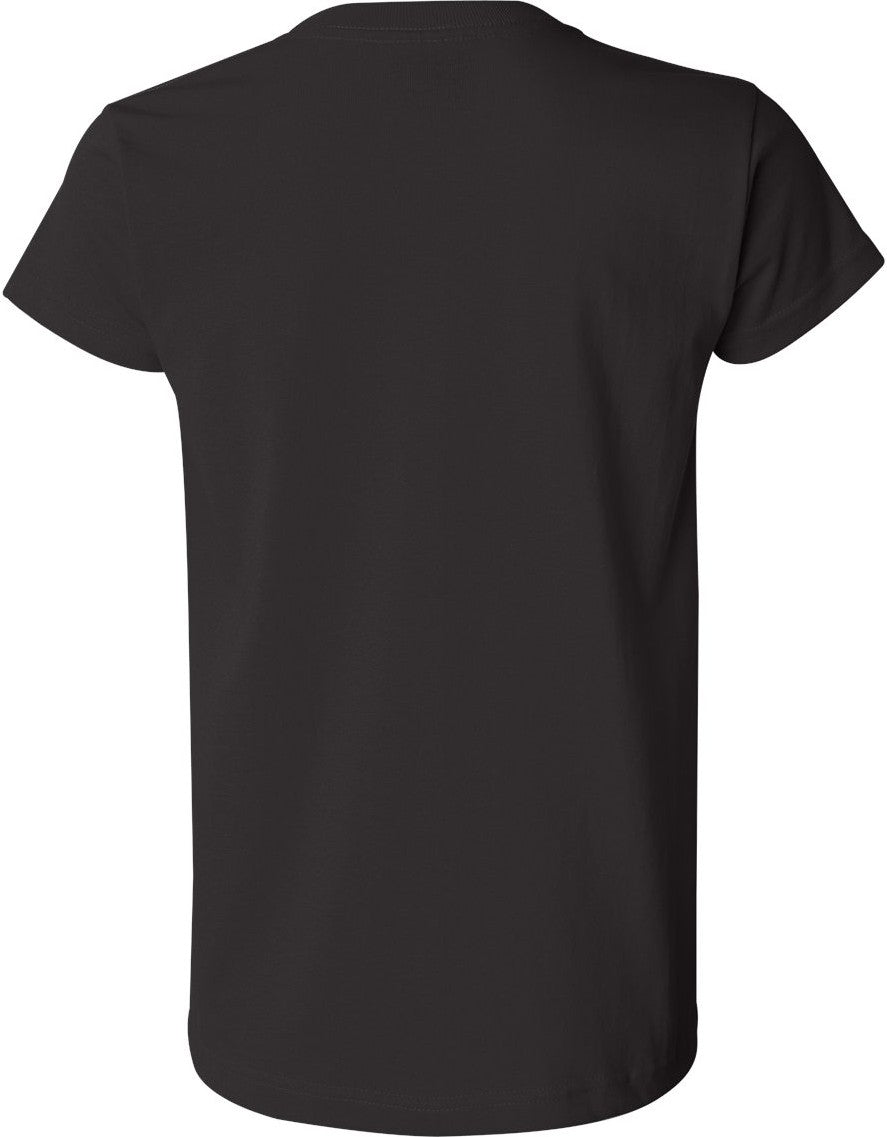 Rear View of Black Women&#39;s USA-Made T-Shirt - 3325