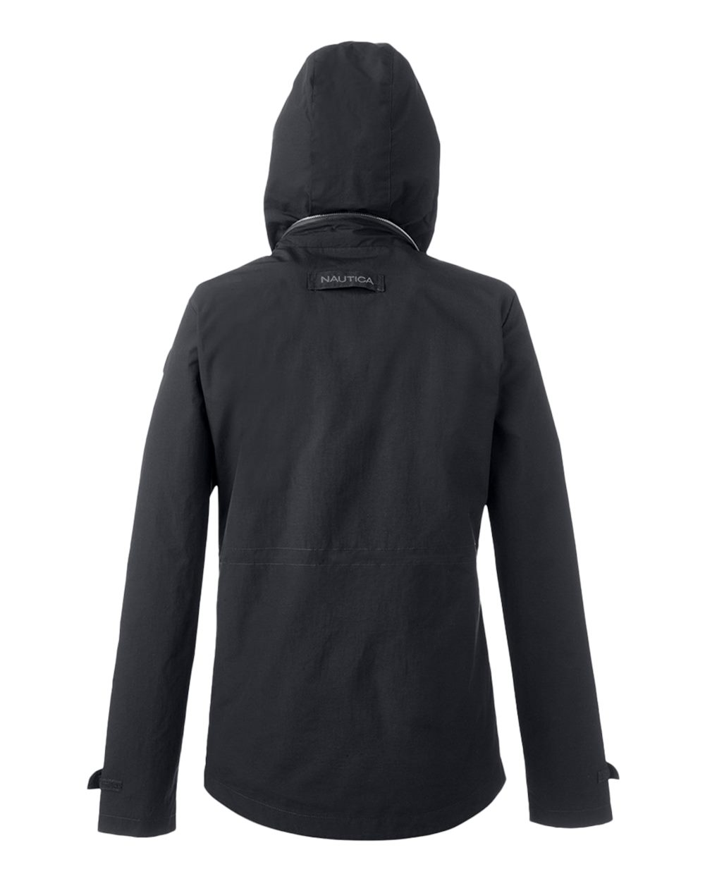 Front View of Black Women's Voyage Hooded Rain Jacket - N17183