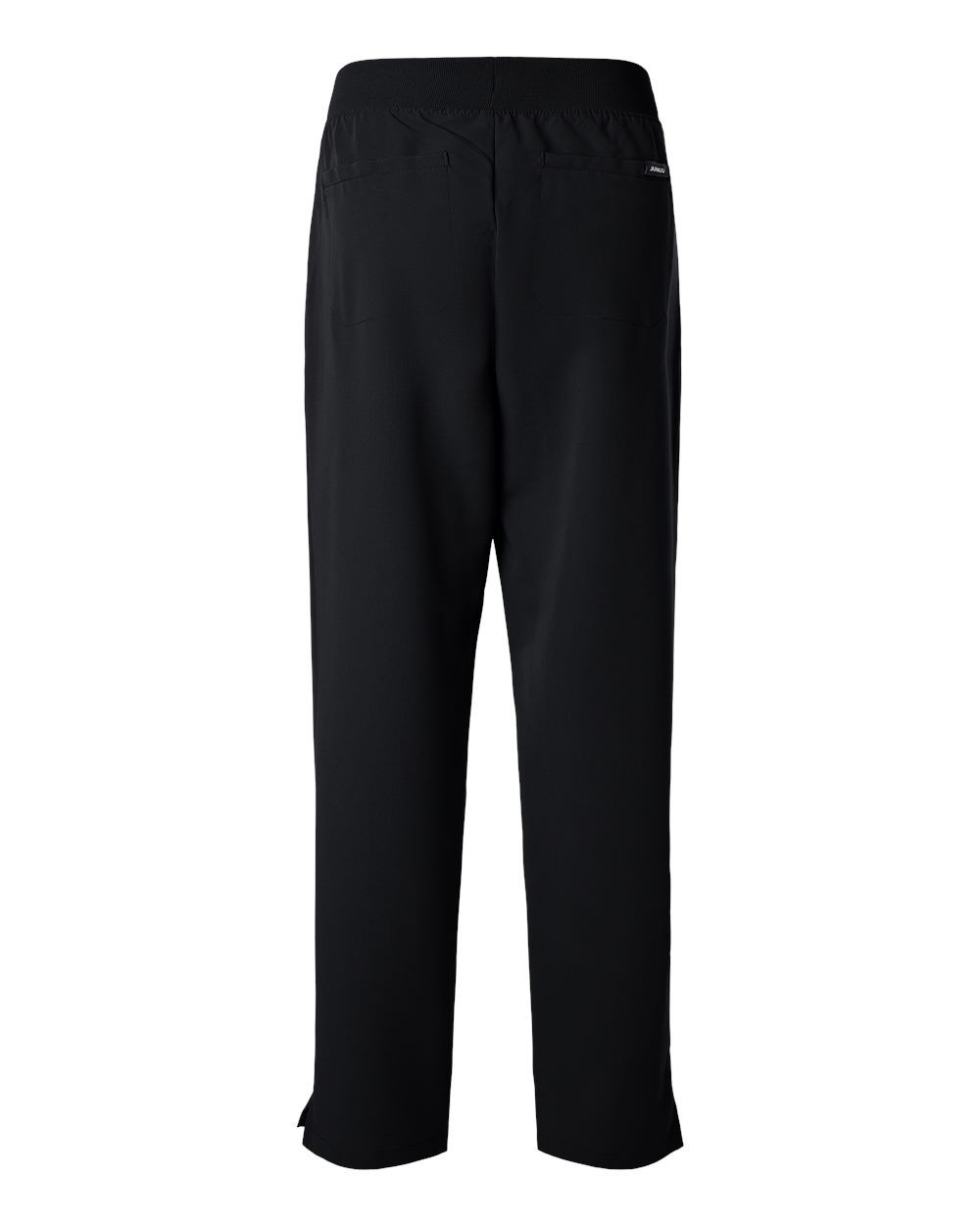 Front View of Black Women's Xenos Essential Knit-Waist Scrub Pants - Petite Sizes - W20001P