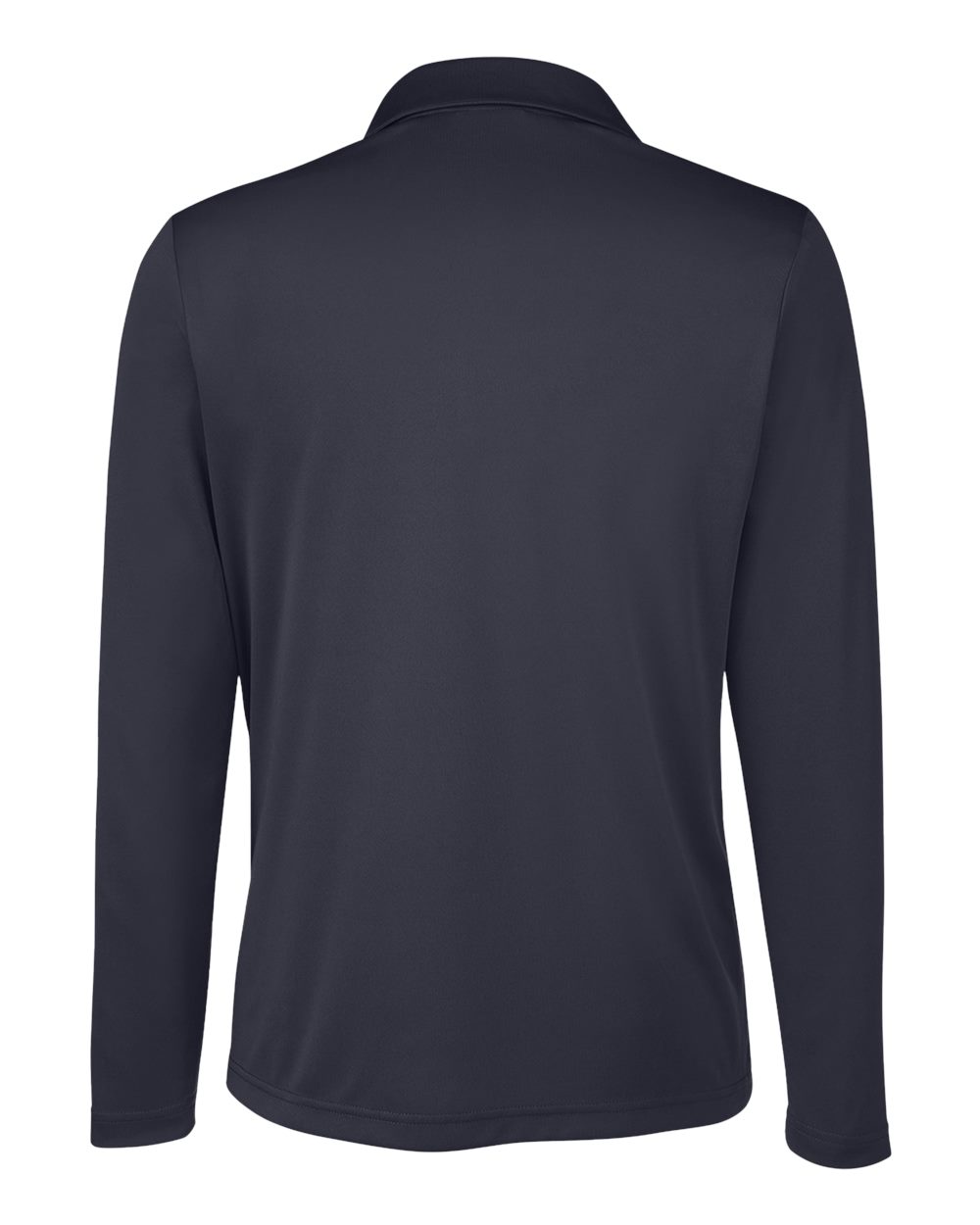 Front View of Black Women's Zone Performance Long Sleeve Polo - TT51LW