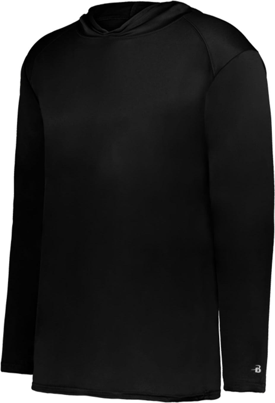 Rear View of BLACK YOUTH B-CORE L/S HOOD TEE