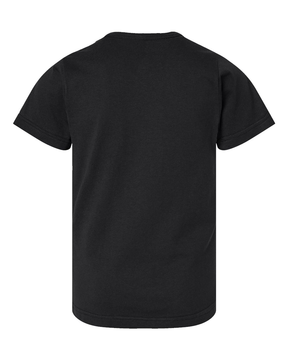 Front View of Black Youth Fine Jersey Tee - 6101