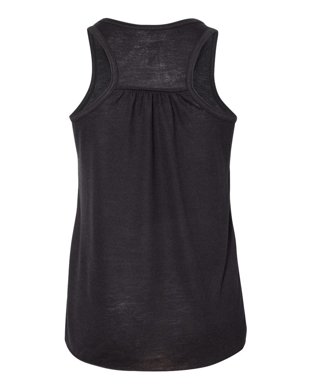 Front View of Black Youth Flowy Racerback Tank - 8800Y