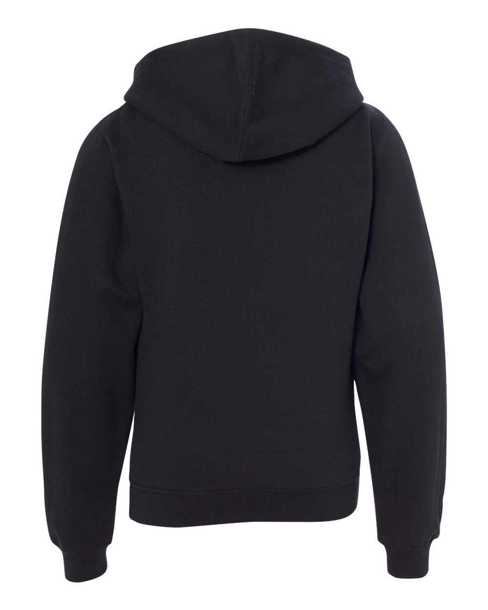 Front View of Black Youth Midweight Hooded Sweatshirt - SS4001Y
