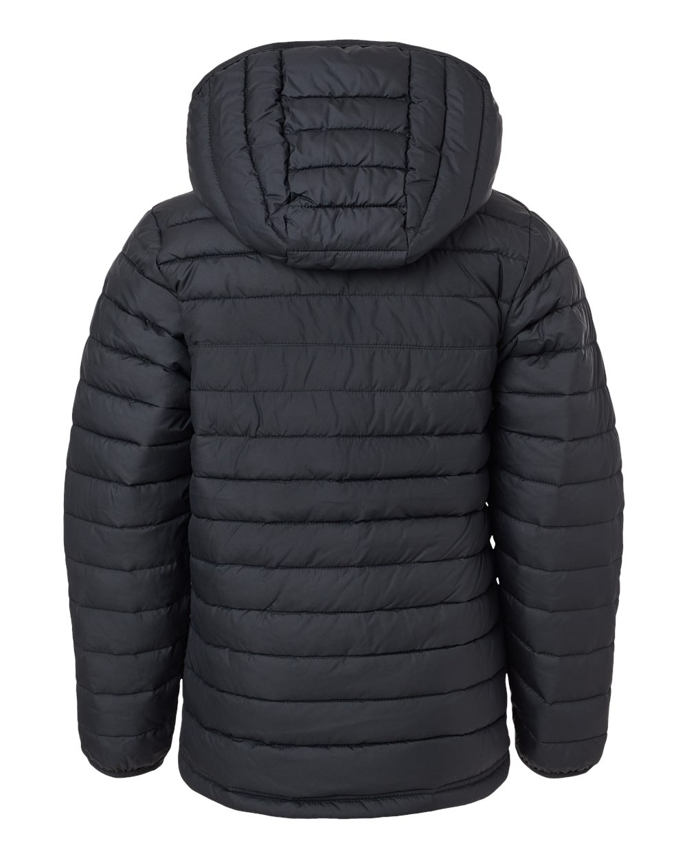 Front View of Black Youth Powder Lite™ II Hooded Jacket - 209002