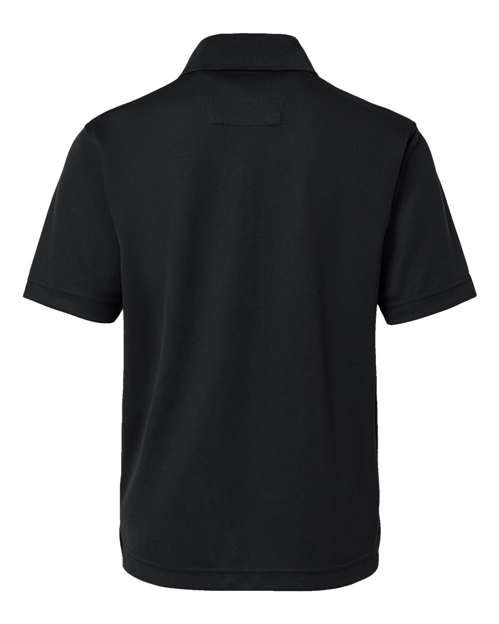 Front View of Black Youth Saratoga Performance Mini Mesh Polo - 108Y