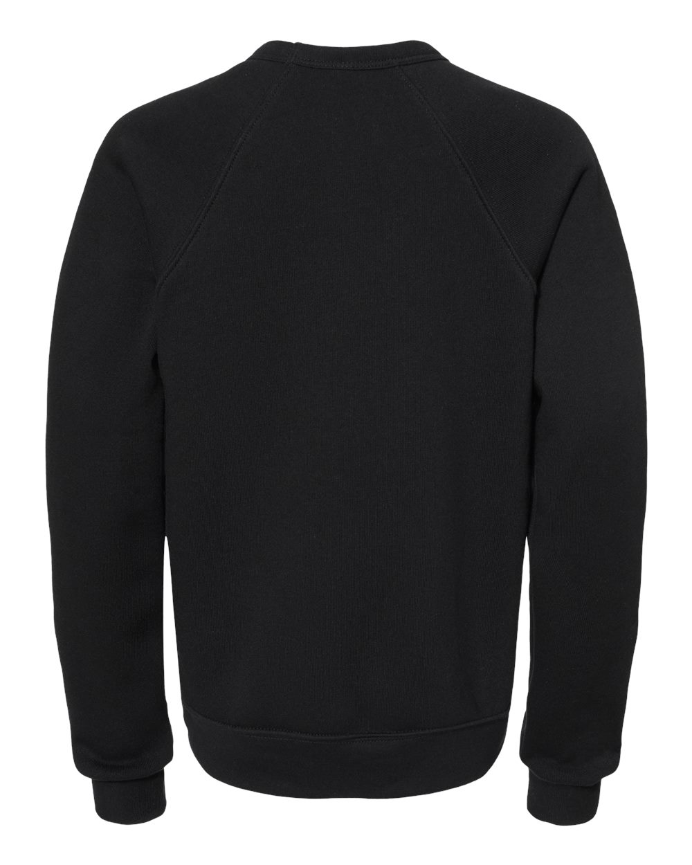 Front View of Black Youth Sponge Fleece Crewneck Sweatshirt - 3901Y