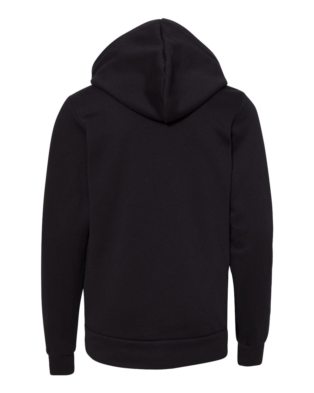 Front View of Black Youth Sponge Fleece Hoodie - 3719Y