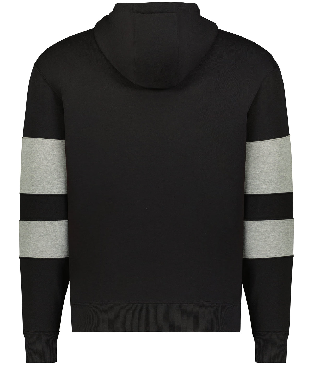 Rear View of BLACK/CHARCOAL HEATHER YTH JACKSON WAY HOODIE