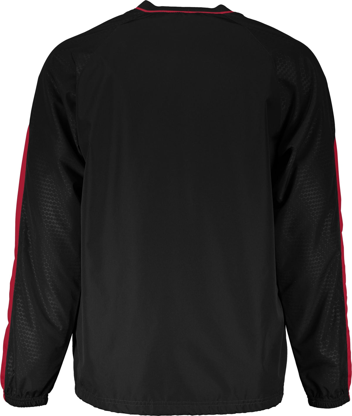 Rear View of BLACK/SCARLET BIONIC PULLOVER WINDSHIRT