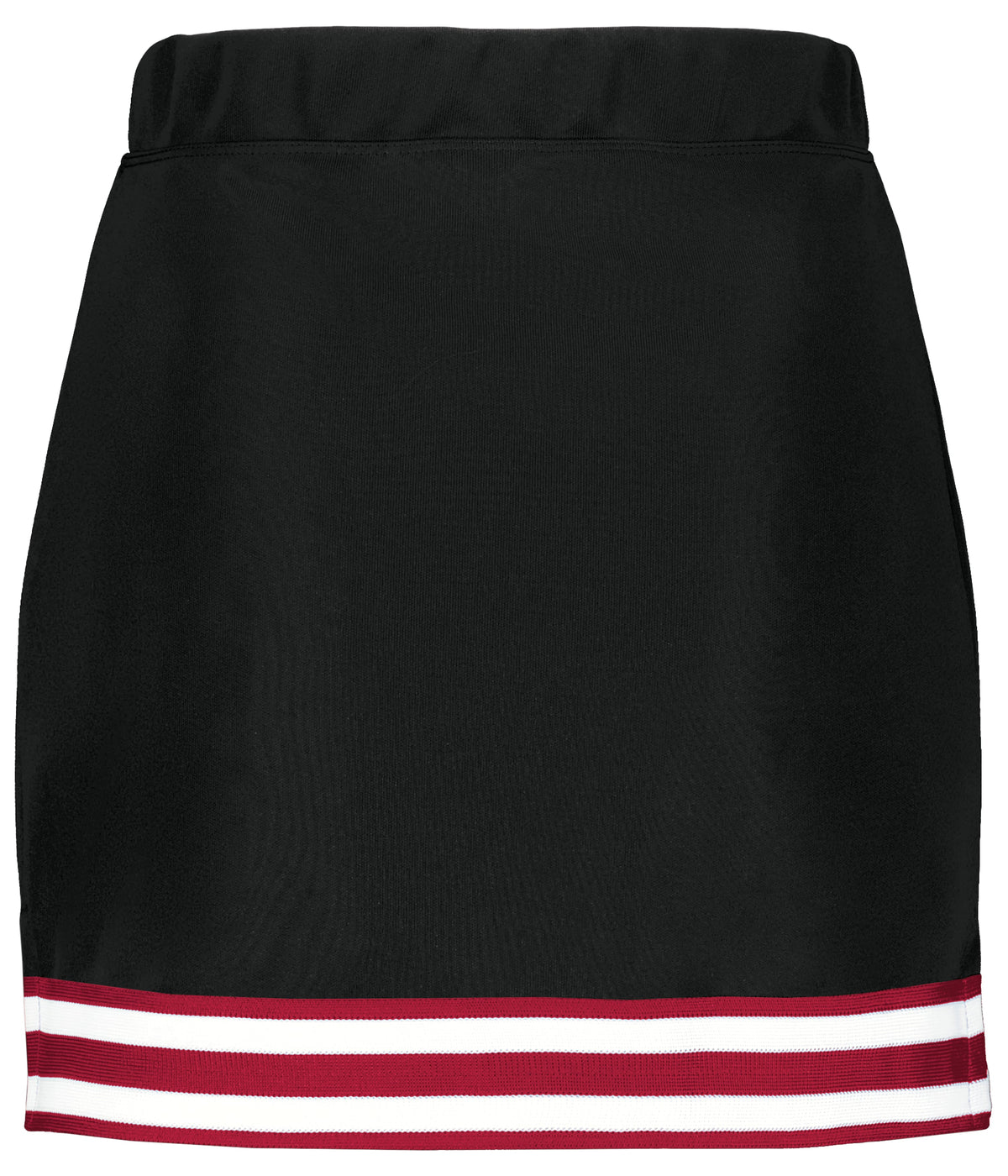 Rear View of BLACK/SCARLET/WHITE SQUAD CHEER SKIRT