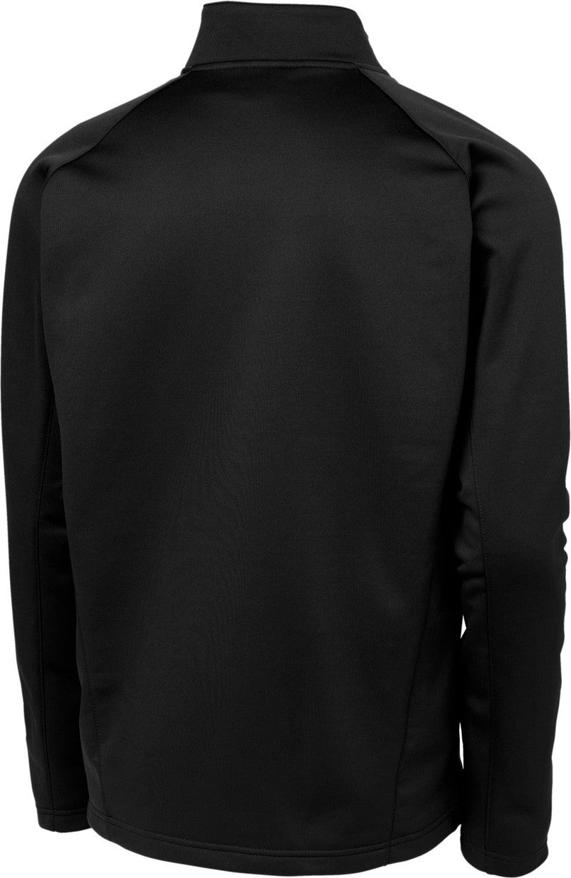 Front View of Black/Silver Sport-Tek Sport-Wick Fleece 1/4-Zip Pullover. F243