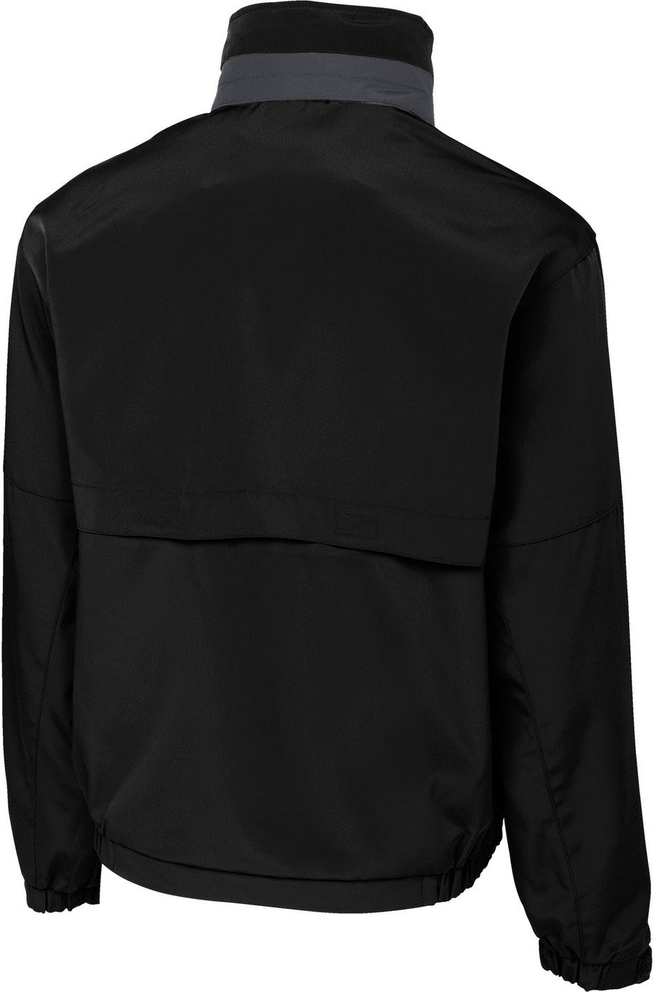 Front View of Black/Steel Gy Port Authority Legacy Jacket. J764