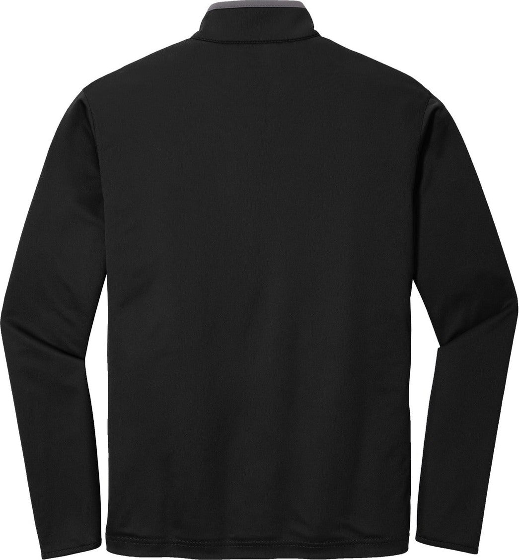 Rear View of Black/Steel Gy Port Authority Silk Touch Performance 1/4-Zip K584