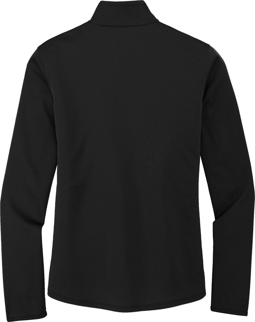 Front View of Black/Steel Gy Port Authority Women's Silk Touch Performance 1/4-Zip LK584