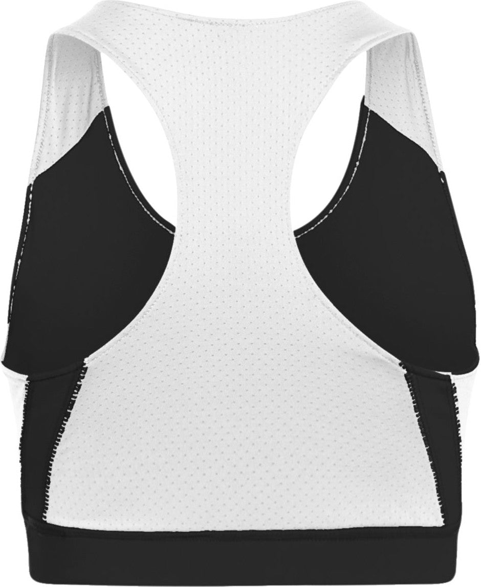 Rear View of BLACK/WHITE LADIES ALL SPORT SPORTS BRA