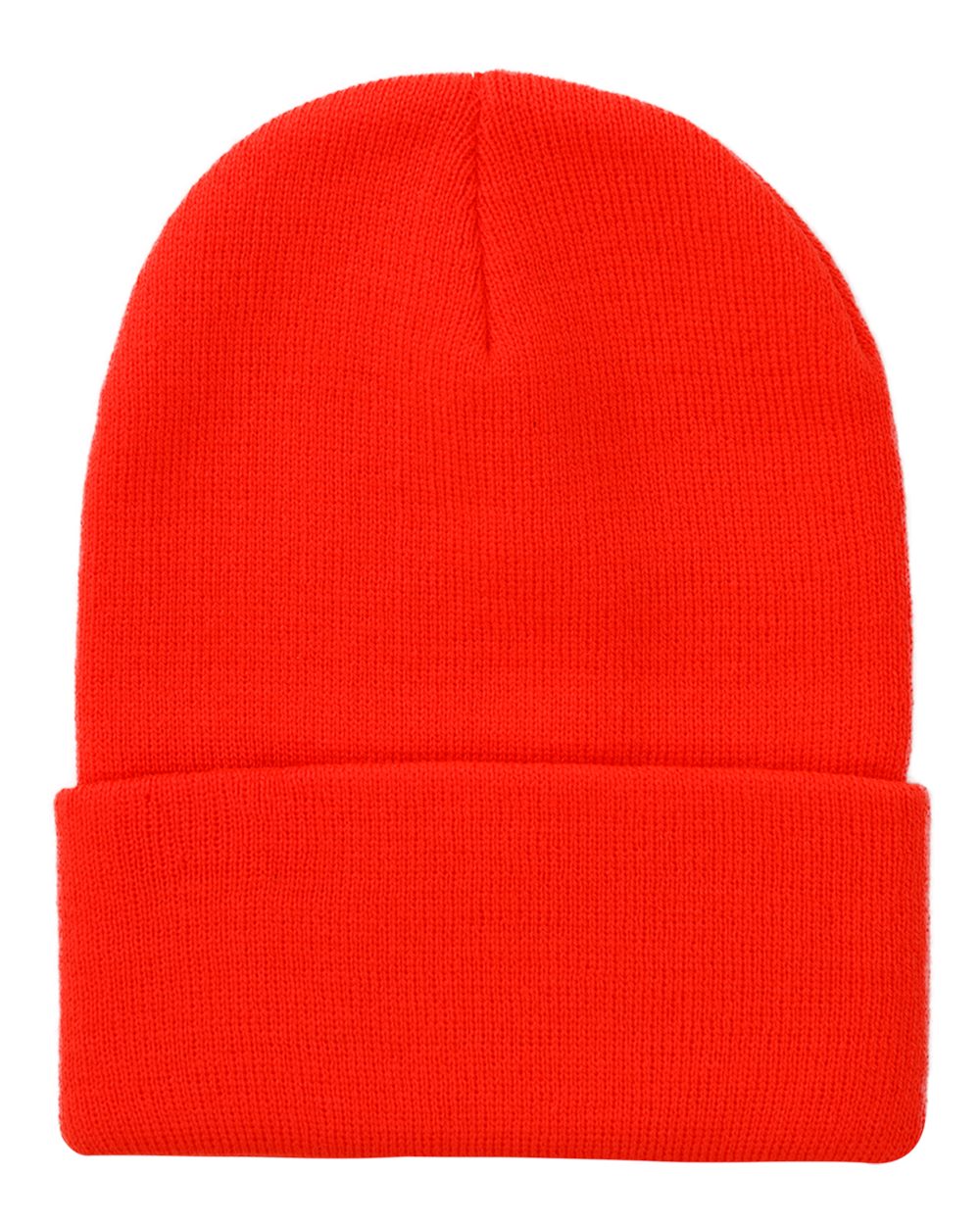 Rear View of Blaze Orange Coleman Cuffed Beanie - 3523