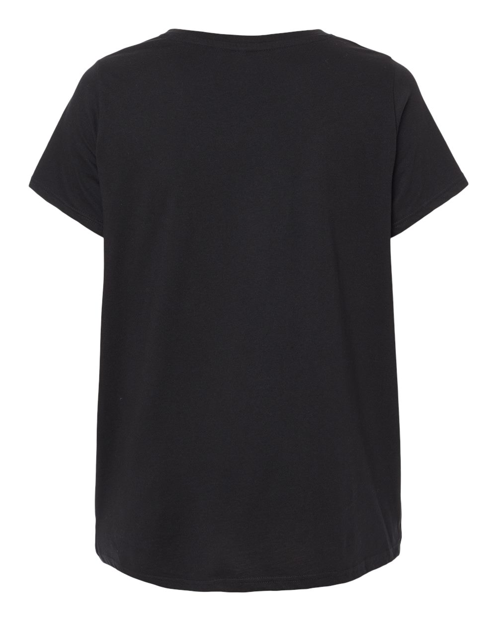 Front View of Blended Black Curvy Collection Women's Fine Jersey V-Neck Tee - 3817
