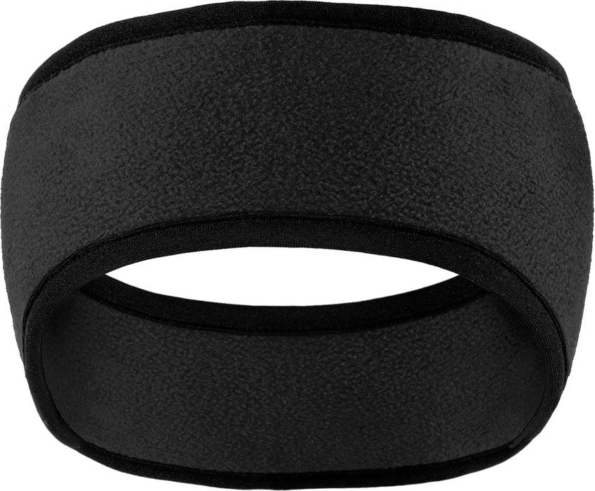 Blk/Blk Port Authority Two-Color Fleece Headband. C916