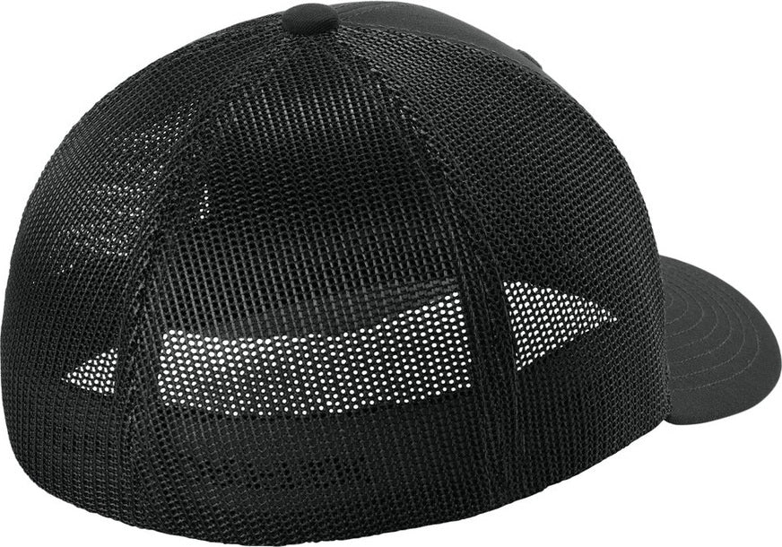 Rear View of Blk/Blk Sport-Tek Stretch-Tek Mesh Back Cap STC60