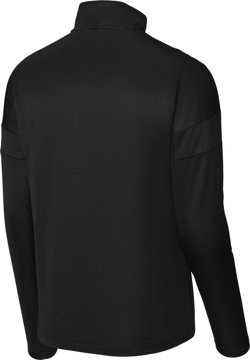 Front View of Blk/Blk Sport-Tek Travel Full-Zip Jacket ST800