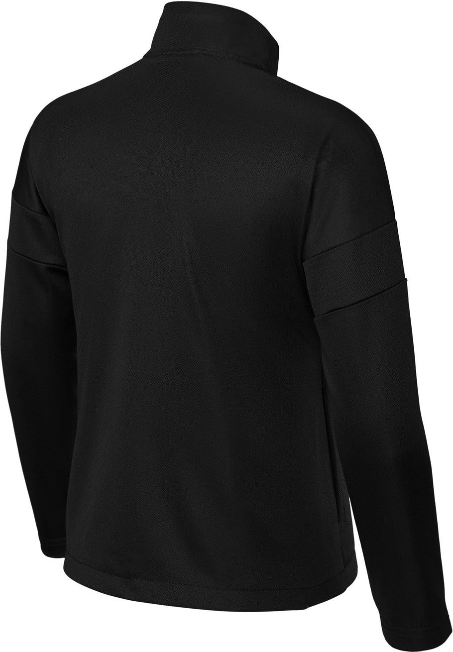 Rear View of Blk/Blk Sport-Tek Youth Travel Full-Zip Jacket YST800