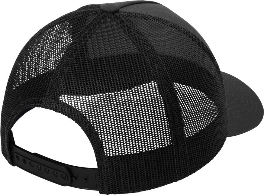 Front View of Blk/Blk Sport-Tek YP Classics Retro Trucker 5-Panel Cap STC54