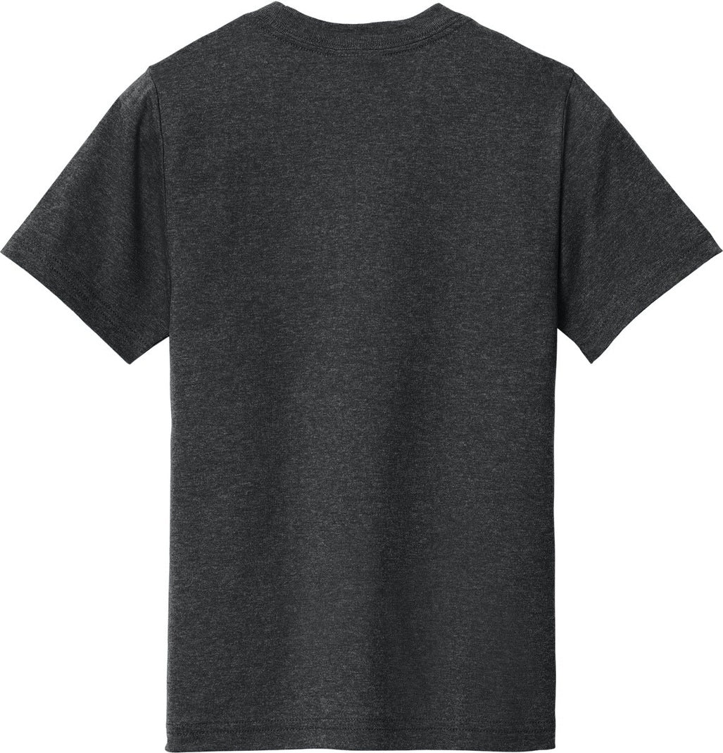 Front View of BlkHthr Port & Co Youth Tri-Blend Tee PC330Y