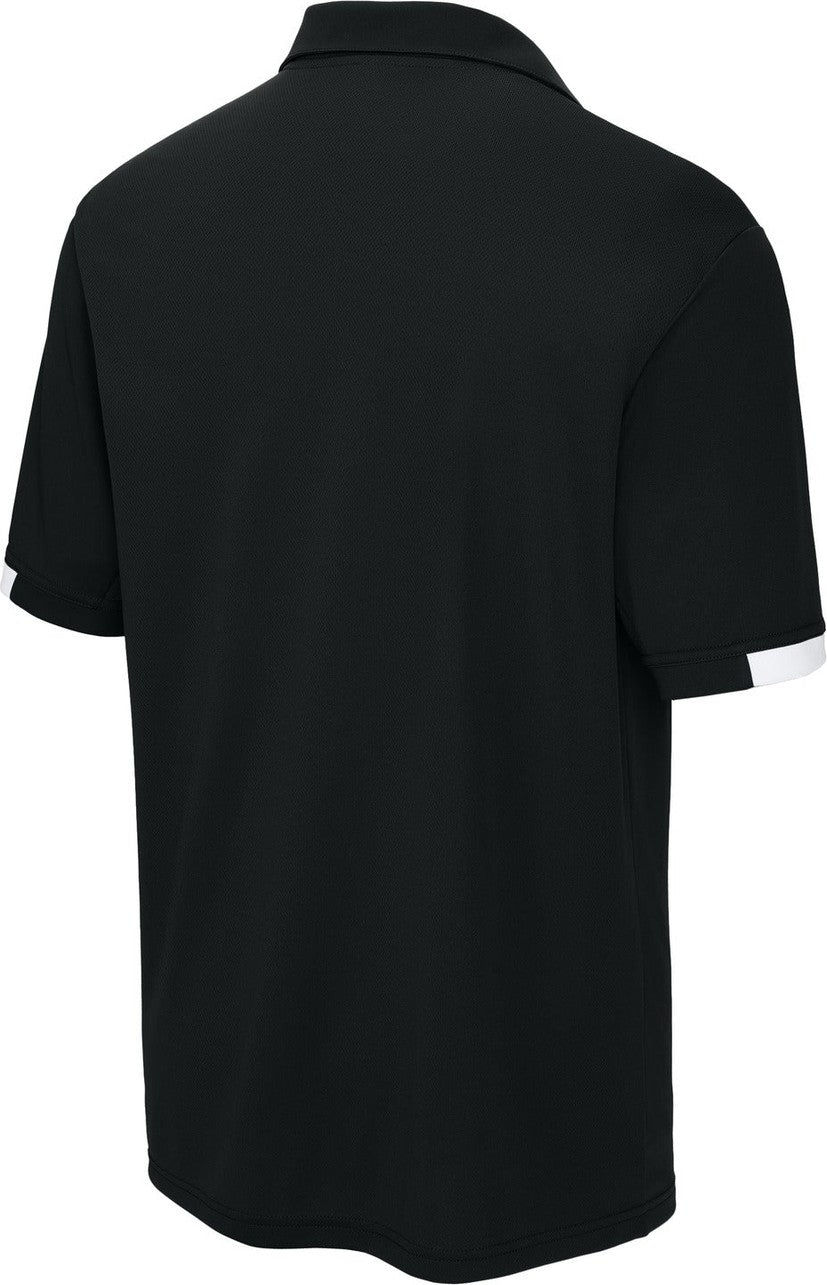 Rear View of Blk/White Sport-Tek Club Colorblock Polo ST444
