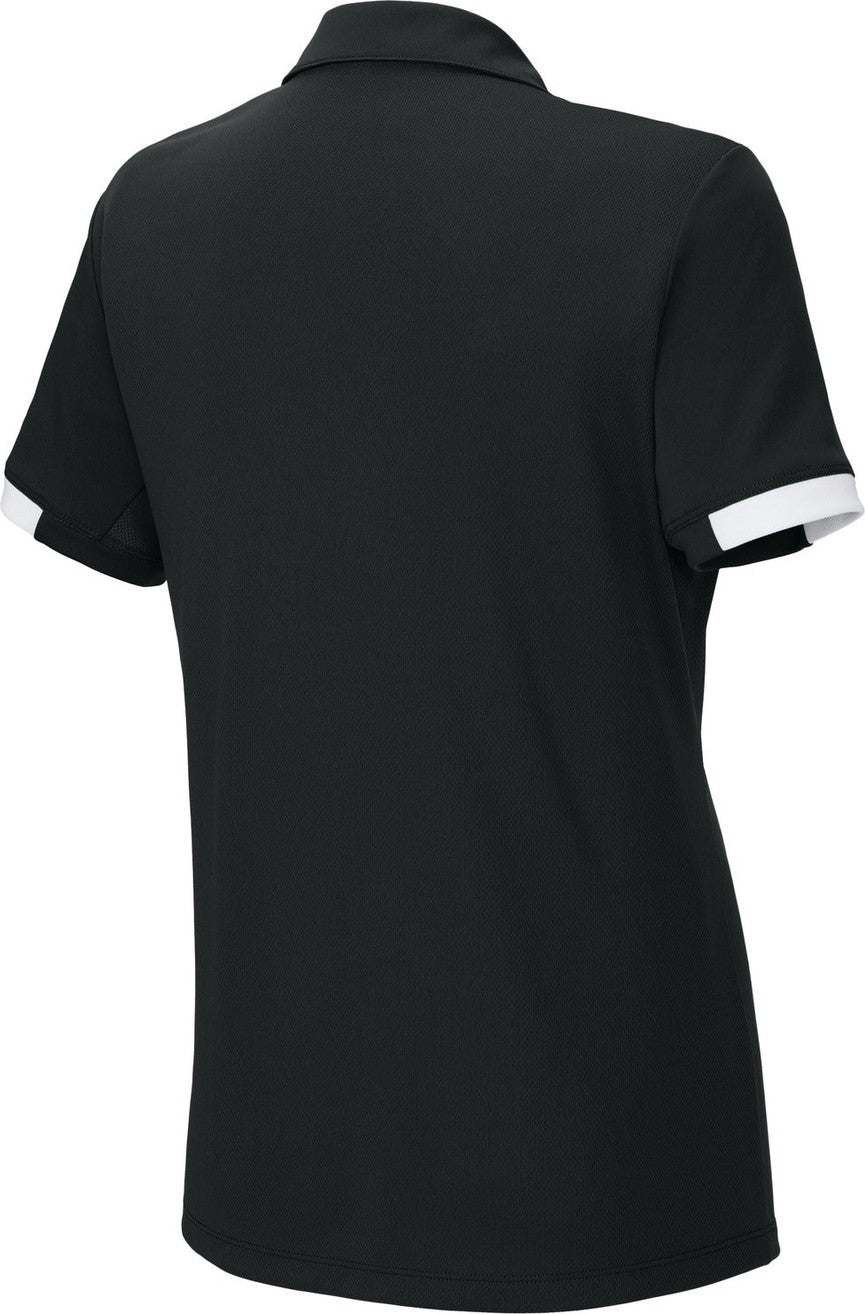 Rear View of Blk/White Sport-Tek Women's Club Colorblock Polo LST444