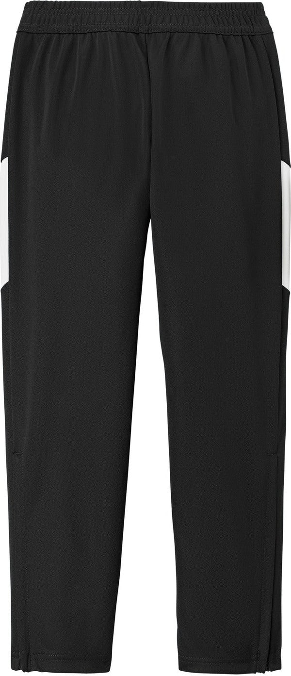Front View of Blk/White Sport-Tek Youth Travel Pant YPST800